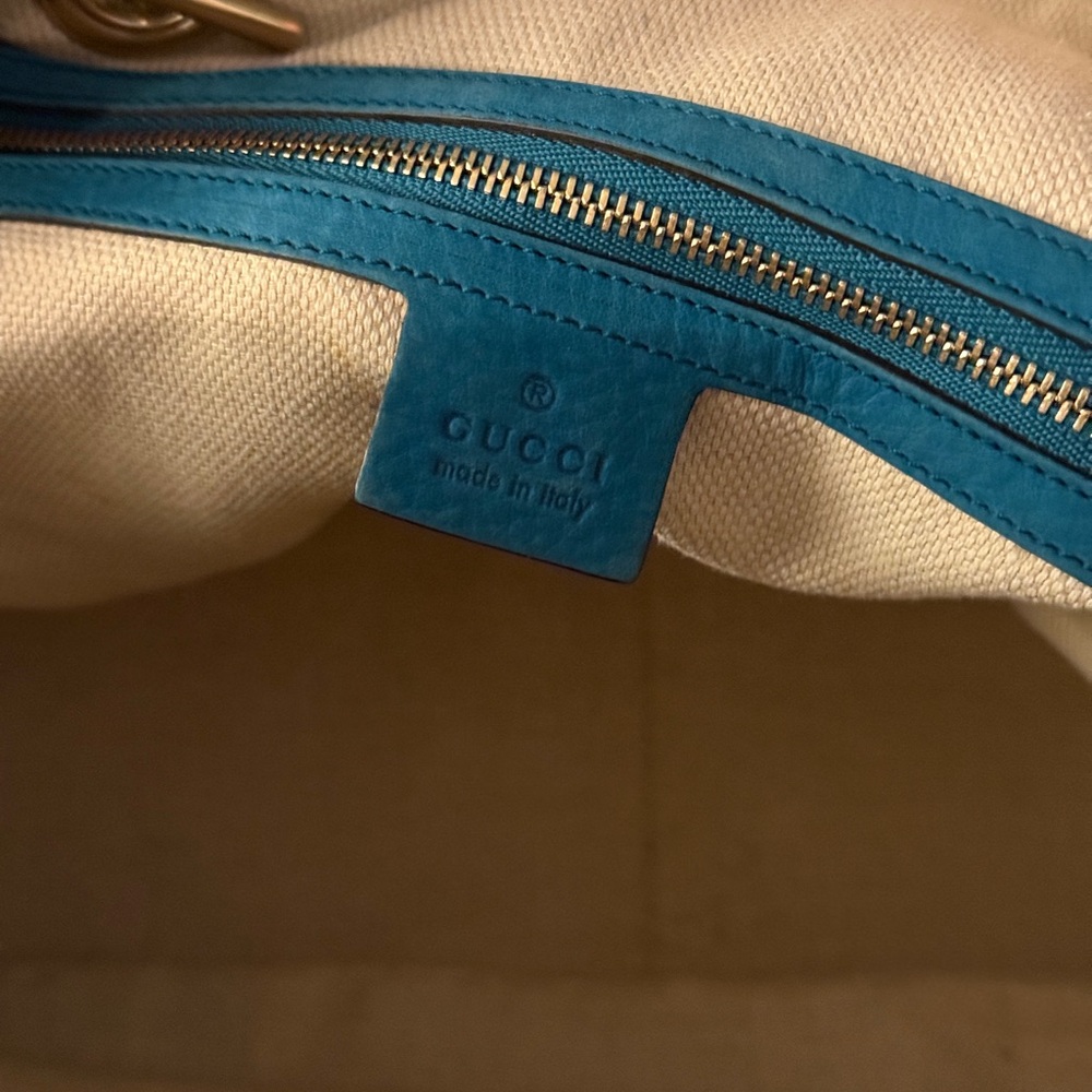 Gucci Soho Blue Nubuck Leather Shoulder Bag - Picture 11 of 15